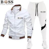 Bss Flexx Apparel 2024 Mens Tracksuits Men Sets Sweatshirt Sweatpants Tracksuit Zipper Stand Collar Sports Suit.jpg