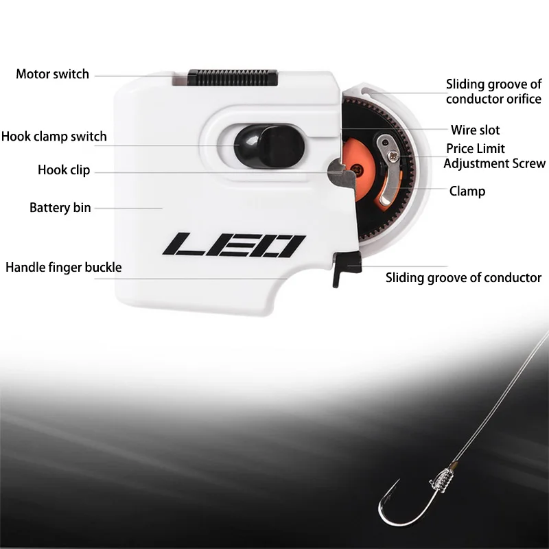 LEO Electric Hooking Device Line Automatic Multi-Function Hook Device  Needle Knotter Fishing Accessories Fishing Line Winder