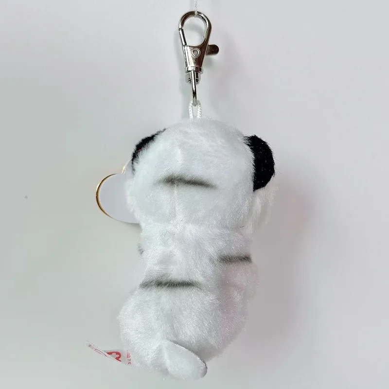 9cm Ty Beanie Big Eyes Small Pendant Keychain Clips Mini Stuffed Plush Toy Animals Doll Black Pattern Tiger Tundra Children Gift 5