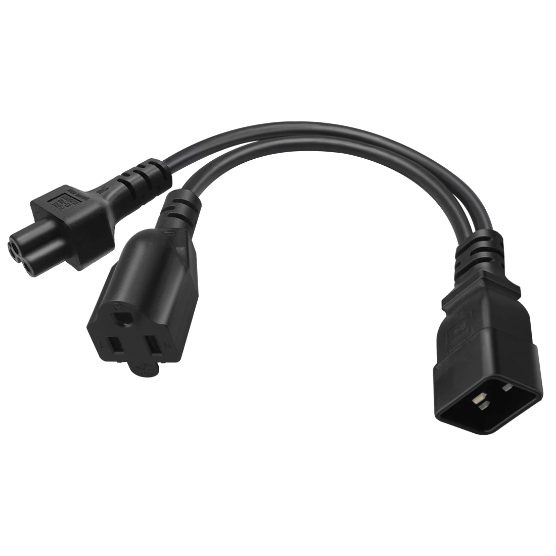 JORINDO IEC320 C20 TO C5/5-15R  ȯ ̺, C20 male 16a ÷  ̱ ǥ 3 Ȧ/C5 3 Ȧ, 0.3m