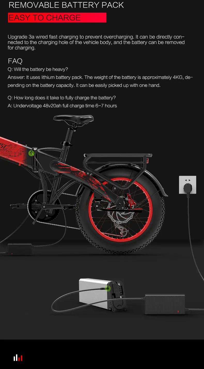 Lankeleisi X2000 Max Elektro-Schneefahrrad 2000W Doppelmotoren 20 Zoll Reifen 130km Reichweite 48V 20Ah Akku Mountain E-Bike – Detail 5