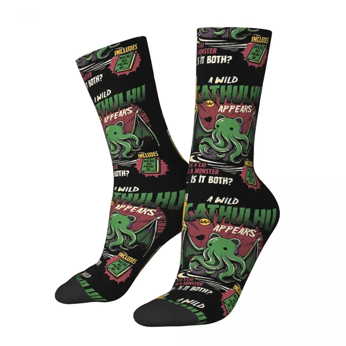 

Funny Crazy Sock for Men Manga Hip Hop Vintage Cthulhu Mythos Happy Pattern Printed Boys Crew Sock Casual Gift