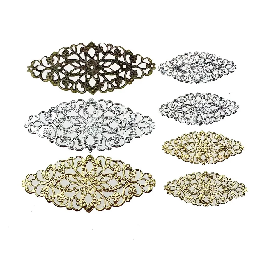

100pcs 80mm Metal Hollow Flower Film Beads For Sewing Cosplay Costume Craft Diy Bride Hair Headwear Bag Shoe Clothes Decoration