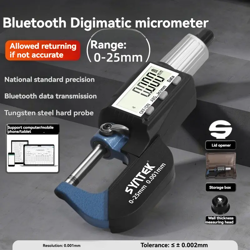 High-precision Bluetooth Electronic Digital Micrometer 0-25-50-75mm 0.001MM Micrometer Digital Industrial Grade image 7