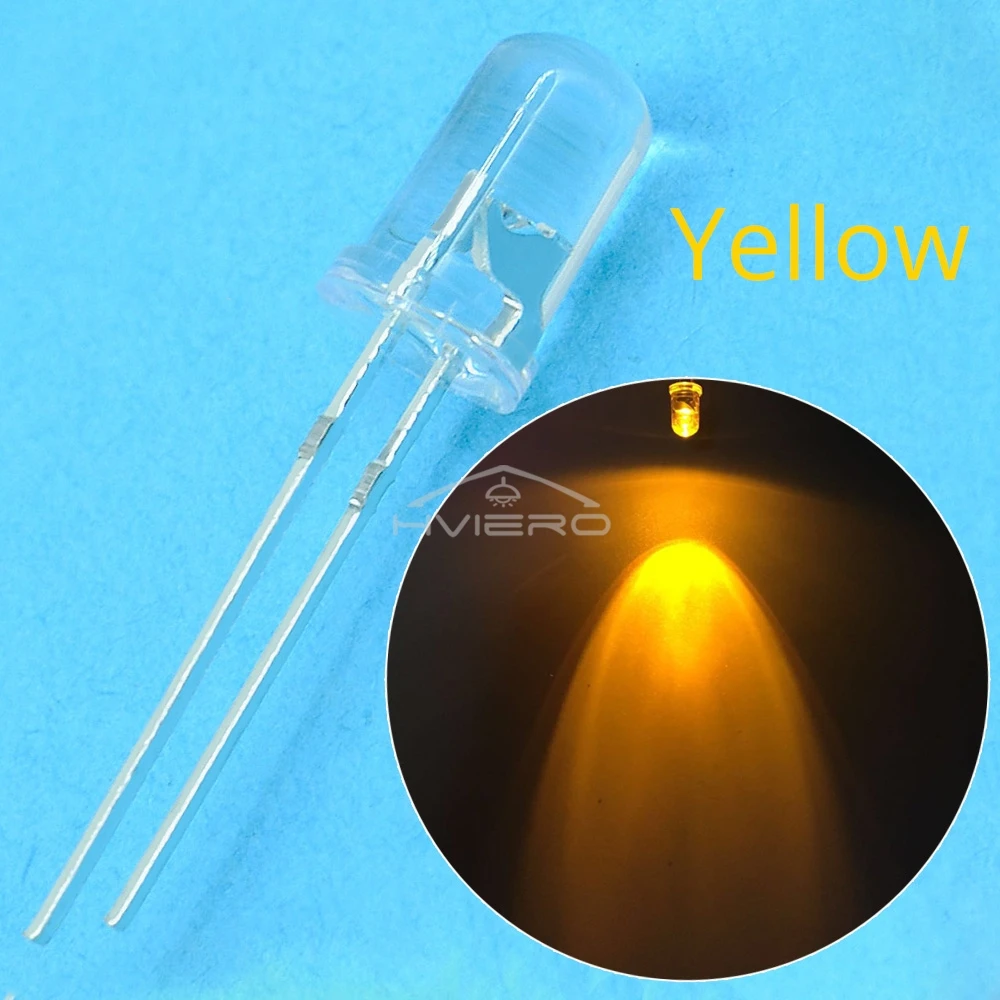 100pcs F5 5mm Round White Red Blue Warm Pink UV Water Clear Led Super Bright Lights Emitting Diodes 6000-6500k Lamp Beads Bulb