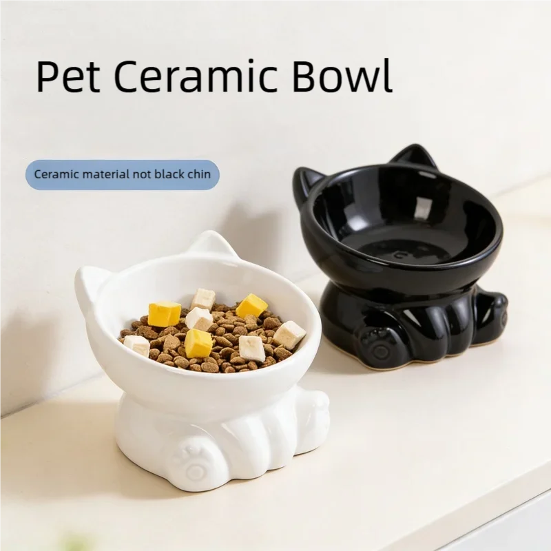 Ceramic Elevated Cat Bowl description 1