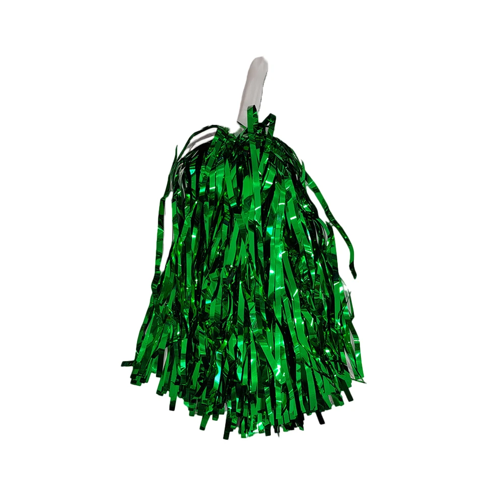 Factory Direct Sell PET Cheering Poms Green Cheerleading Pom Poms for Football Basketball Game