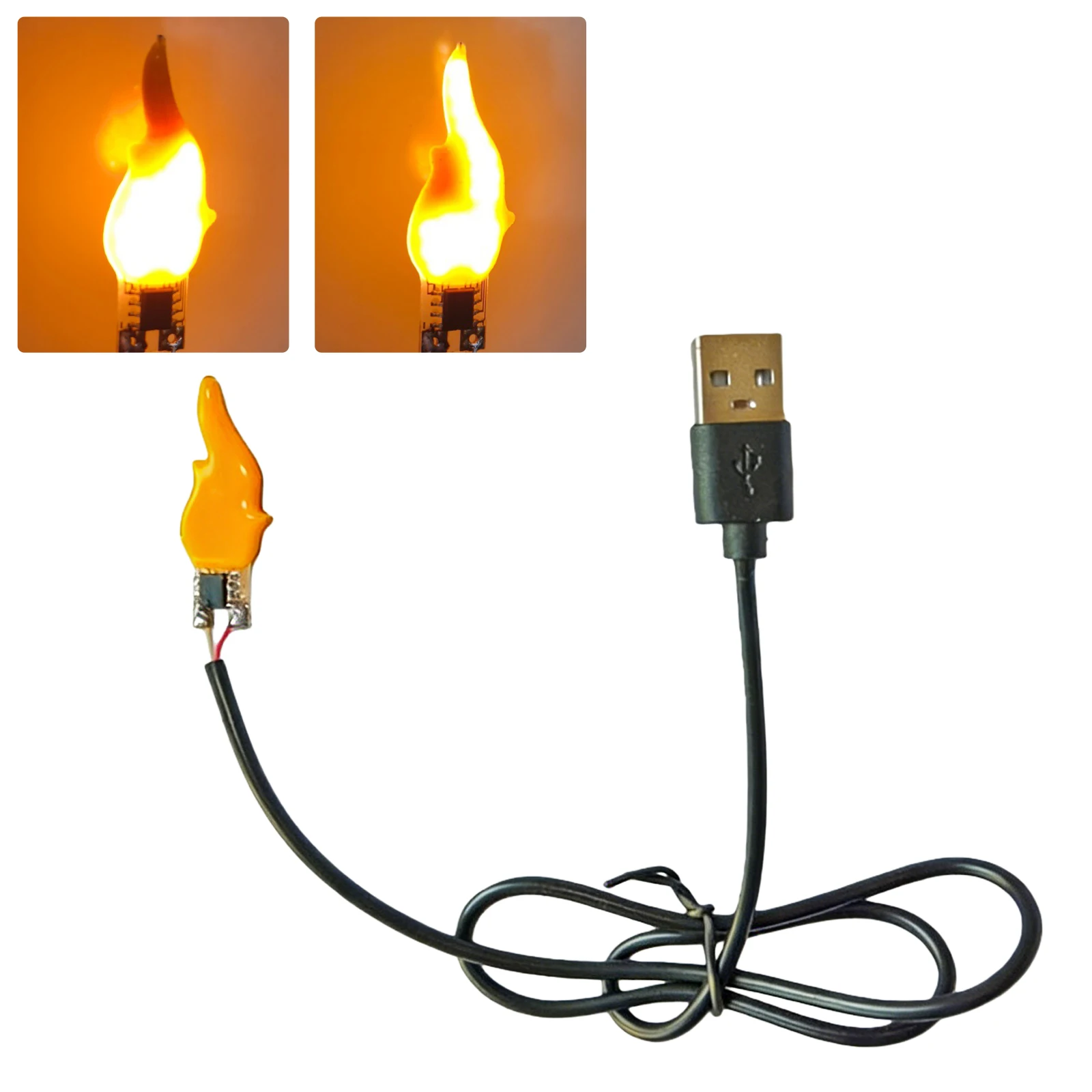 Flame Shaped Bulb USB 5V Christmas Flame Tip Lights Bulb Plug and Play Design for Indoor Outdoor Party Patio Home Decor