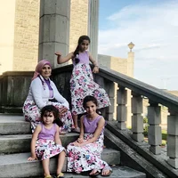 Matching Family Outfits Mother Daughter Dresses Summer Sleeveless Floral Long Dress Mom And Daughter Dres Clothes 5