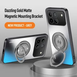 Matte Back Panel with Metal Magnetic Holder - Slim Protective Case for Honor Win (Gray with Holder)