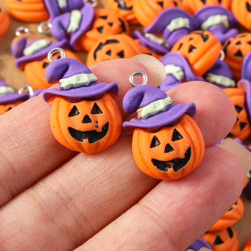 10 teile/los niedlichen Emaille Katze Charms Halloween Kürbis Anhänger Charme für Schmuck Herstellung Ohrringe Halskette DIY Armband Zubehör – Detail 6