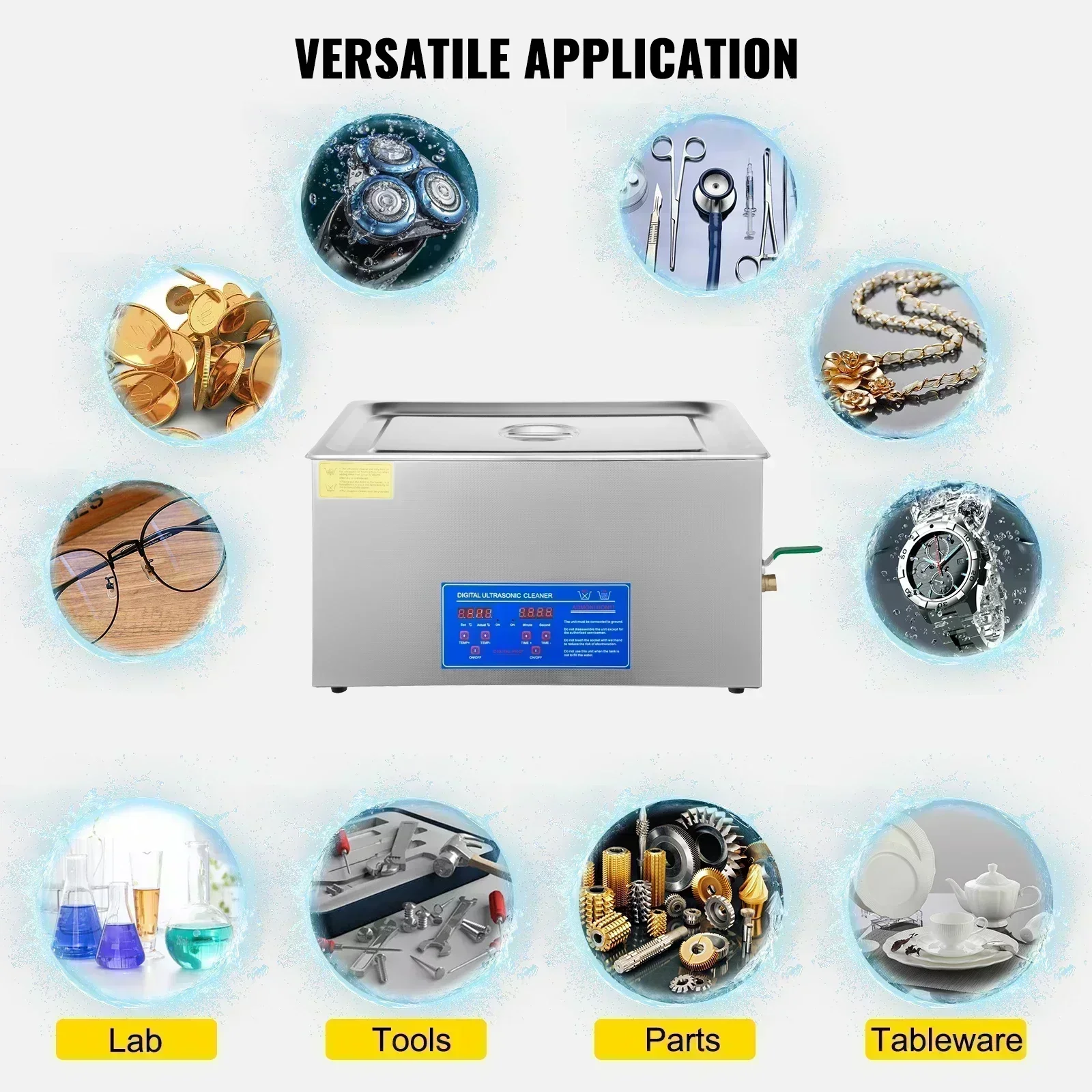 VEVOR 1.3L 2L 3L 6L 10L 15L 22L 30L Ultrasonic Cleaner Lave-Dishes Portable Washing Machine Diswasher Ultrasound Home Appliances 3