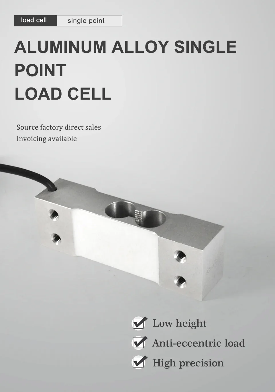Description Picture 2 of itemSingle Point Load Cell T100 Cantilever Weighing Sensor Strain Pressure For Electronic Computing Scales Shear Beam Load