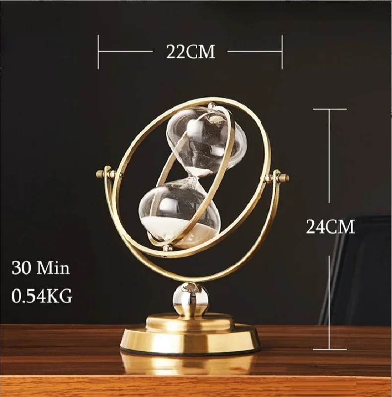 Description Picture 5 of itemScandinavian Creative Iron Hourglass Timer Ornament Office Study Wine Cooler Home Decoration Craft Furnishings