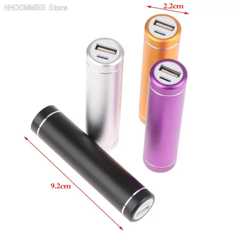 Aluminium Cylindrical Solder-free Single 18650 Metal Rechargeable Battery Mini Power Bank Kit Mobile Power Supply Set 1x