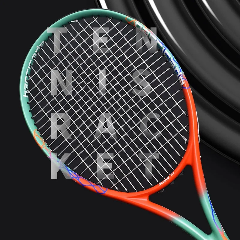 Authentic Adult All Carbon Tennis Racket High Bounce Professional Single Player Training Racket for Enhanced Performance