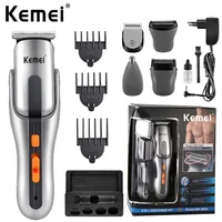 Kemei KM-680A All-in-One Men's Groom Set Nose Ear Clipper Kit Beard Knife Nose Epilator Sideburn Shaver Body Hair Shaver 1