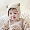 Korean Cute Pompom Baby Hat Winter Warm Baby Boys Girls Hat Bonnet Soft Ear Protection Infant Toddler Plush Cap Beanies 4
