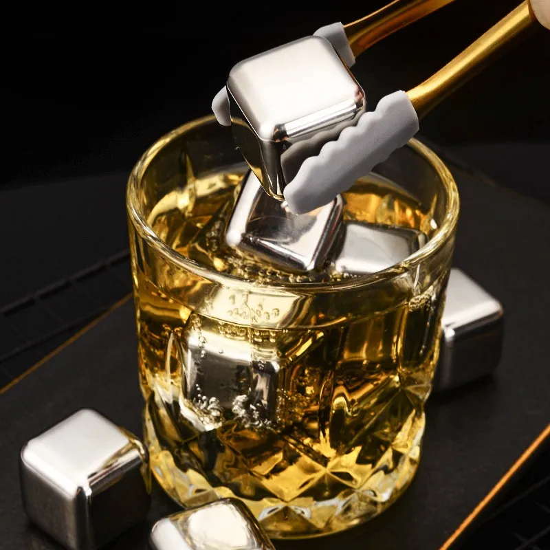Piedras De Whisky Reutilizables - 8 Cubitos De Acero Inoxidable + Pinza + Caja | Enfría Sin Aguar Bebidas