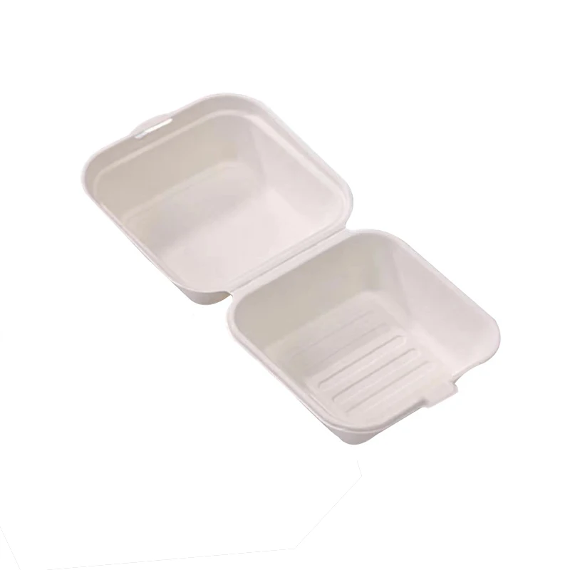 10pcs disposable lunch box cake box food storage containers puff tray biodegradable microwaveable burger bento box Kitchenware images - 6