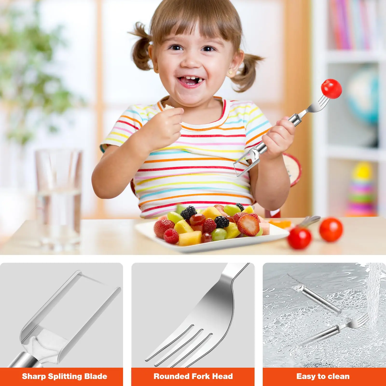 2 In 1 Watermelon Cutter Fork Portable Melons Cutter Slicers Tool vegetable cutter fruit cutter For Camping Picnic