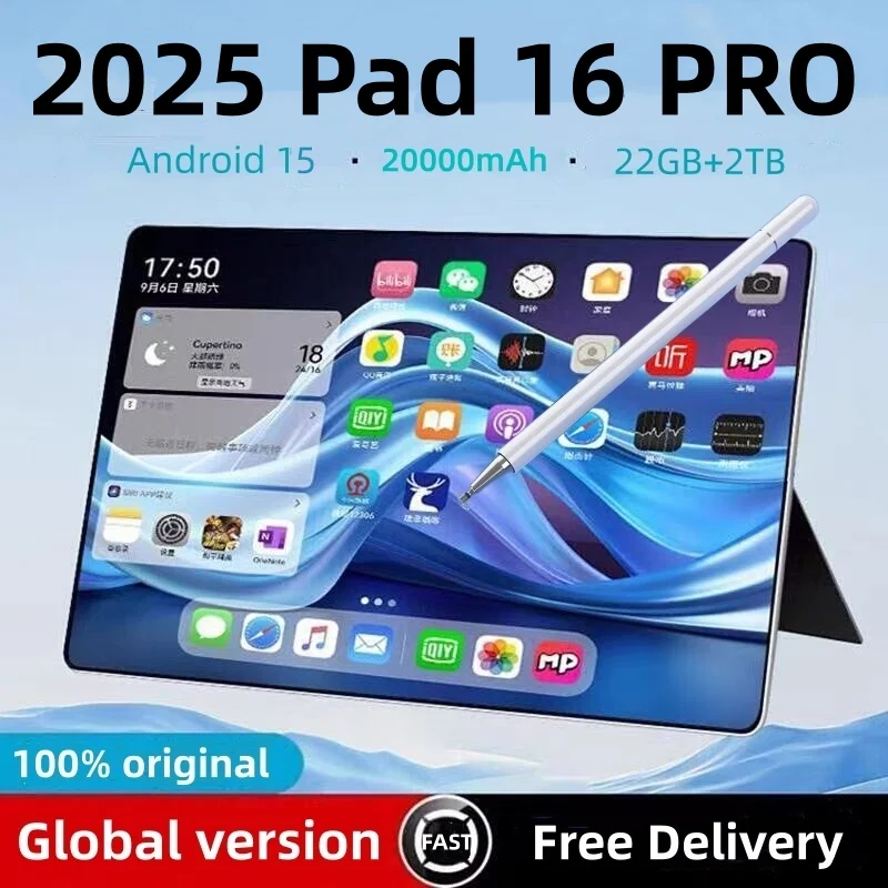 2026 Original Pad 16 Pro Tablet Android 15 22GB 2TB Snapdragon 8 Gen 2 Global Version Tablet 5G Dual SIM Google Play Tablets PC 1