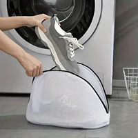 1PC Mesh Laundry Bag Zips Shoe Washing Bag 1