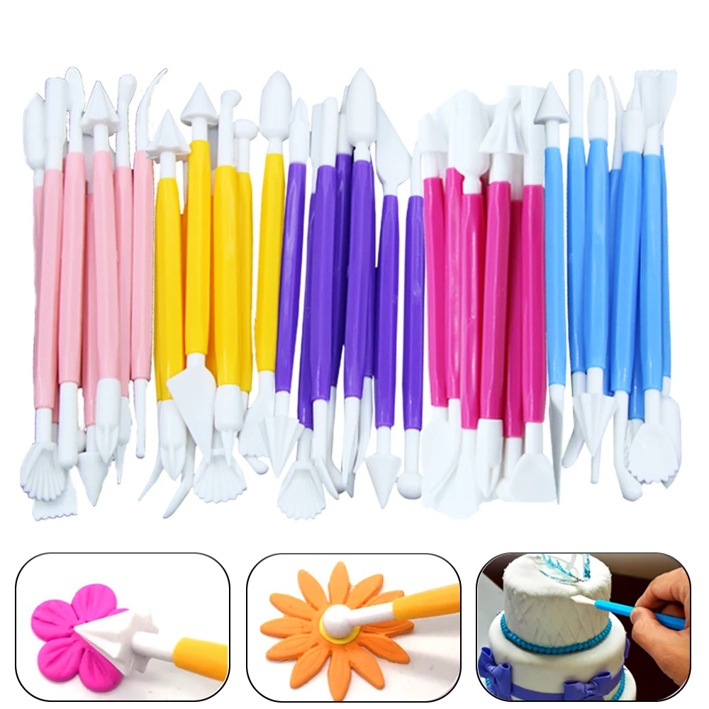 8pcs 40G Double Headed Cake Carving ACutter Pen Set Baking Group Fondant  Knife Making Cutting Clay Color Soft Diy Tool Odorless