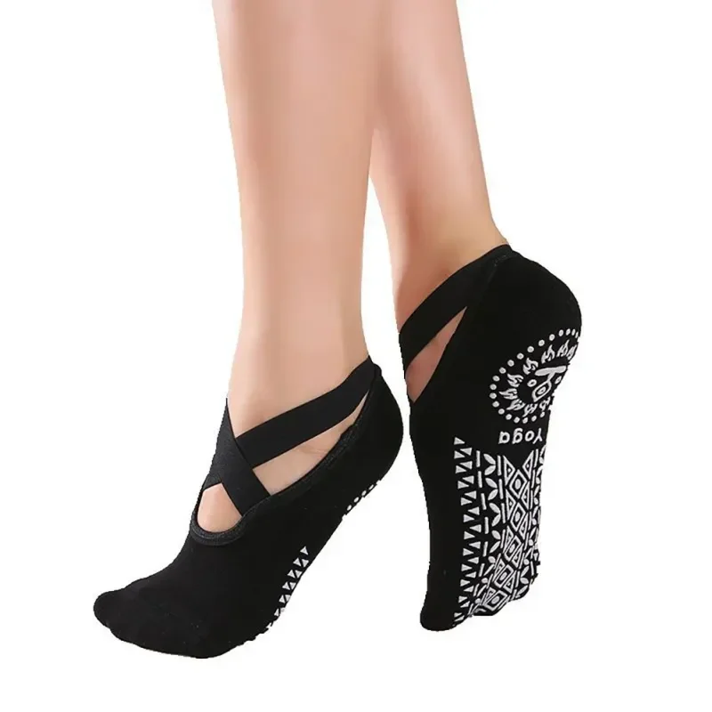 

Women High Quality Pilates Socks Anti-Slip Breathable Bandage Yoga Socks Ankle Ladies Ballet Dance Sports Socks for Fitness Gym