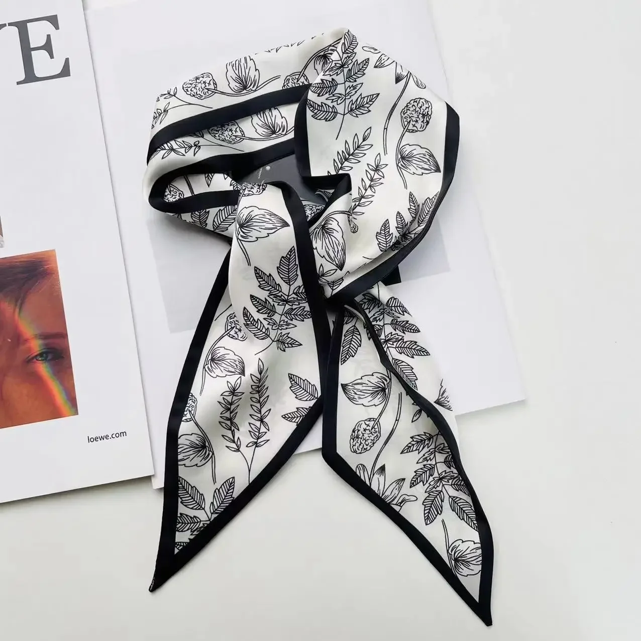 Women Scarf lady Wraps Elegant Floral Dot Spring Summer silk scarves square Head Neck Hair Tie Band Neckerchief skinny