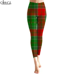 CLOOCL Plaid Leggings Christmas Red and Green Check Pattern Print Trousers Workout Running Casual Women Legging Gym Clothing