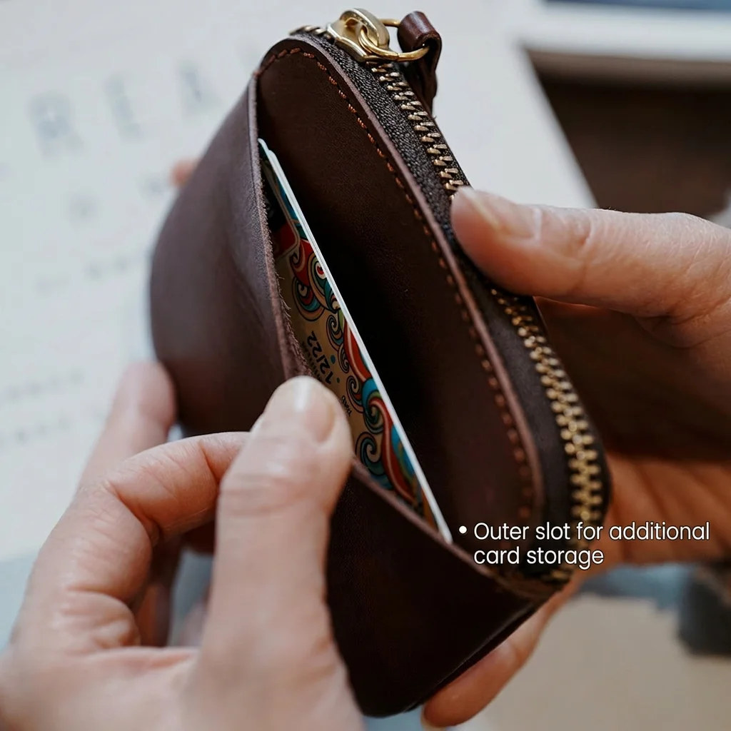 Compact PU Leather Card and Coin Pouch - Stylish Organizer