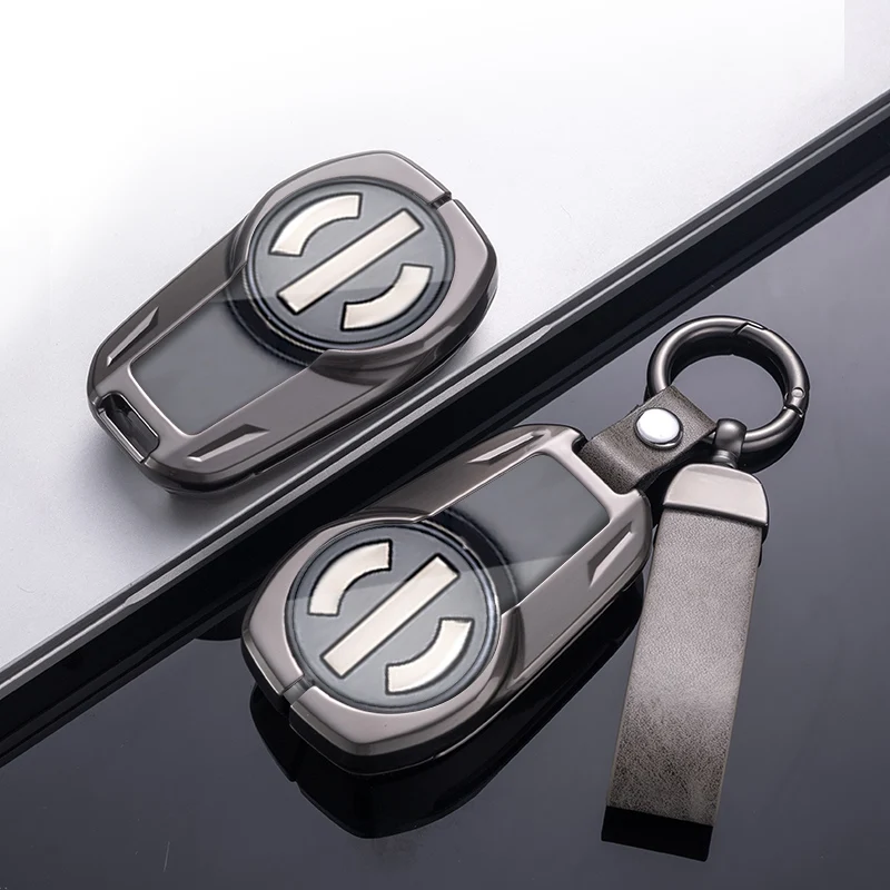 

Zinc Alloy Leather Car Key Case for HIPHI X 2023 2024 Hiphi Z Remote Protection Cover Bag Shell Keychain Holder Fob Accessories