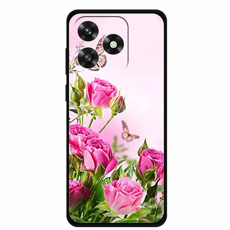 Black TPU Cartoon Soft Silicone Shockproof Case - Protective Back Cover