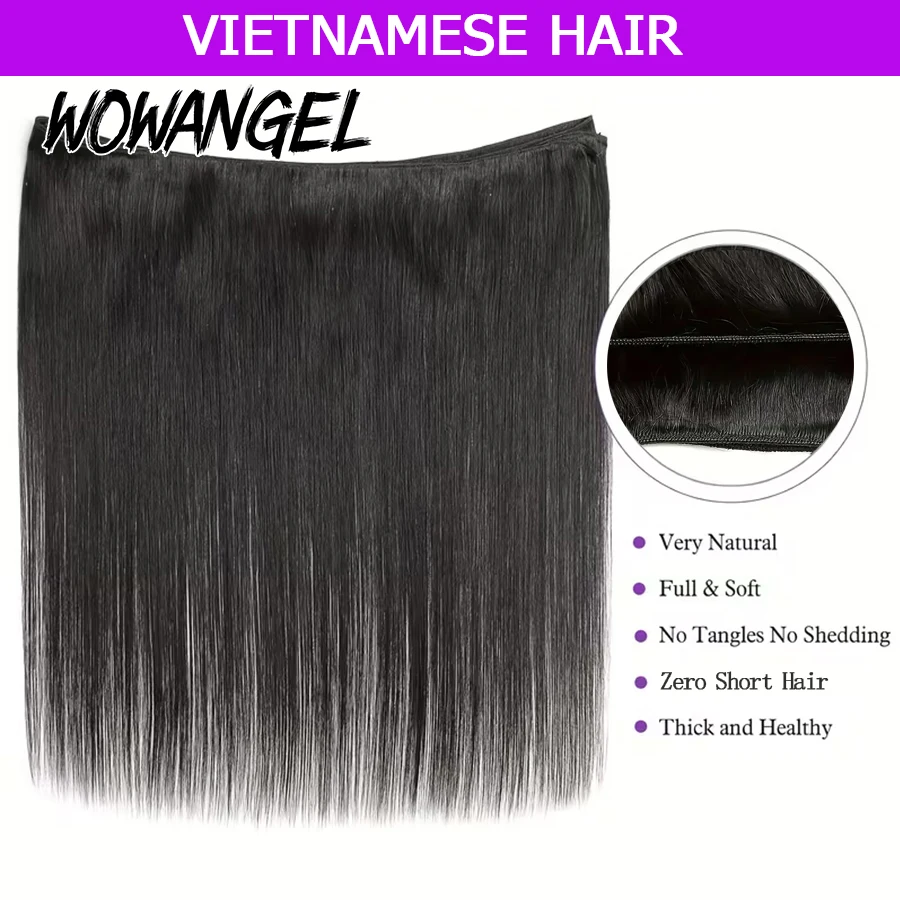 WOWANGEL vietnamese Hair Bone Straight Human Hair Bundles 100% Unprocessed Virgin Human Hair Extensions For Women Raw Hair 5