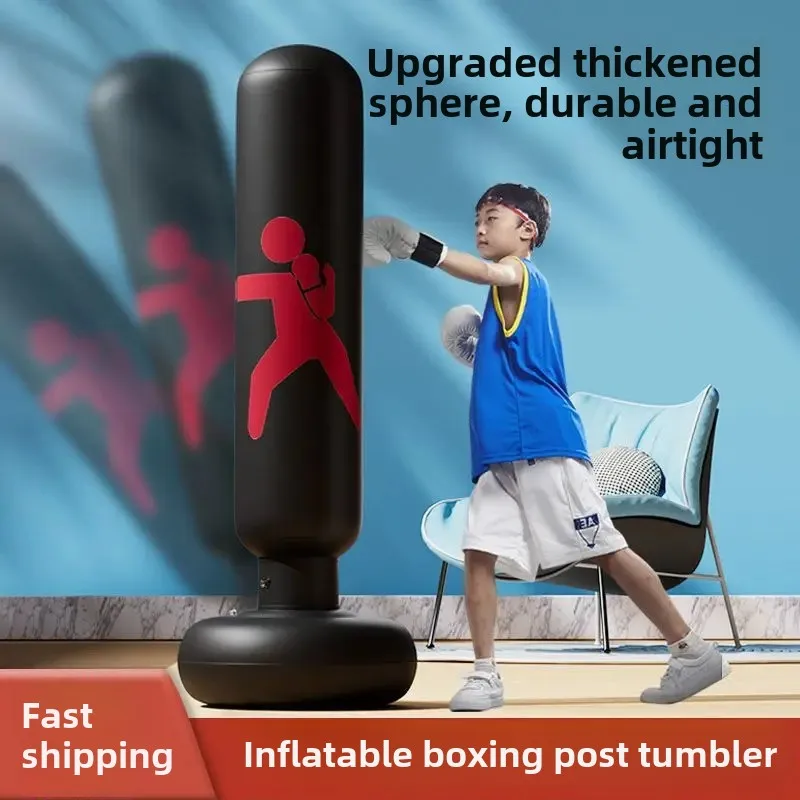 Inflatable Standing Boxing Bag Children's Fitness Tumbling Block Training Equipment Home Gym Sandbag Martial Arts Equipment