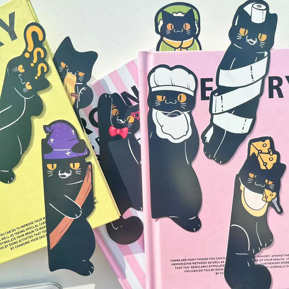 Animal Bookmark Bookmarks Stationery Supplies Paper Bookmark 30pcs black cat bookmarks