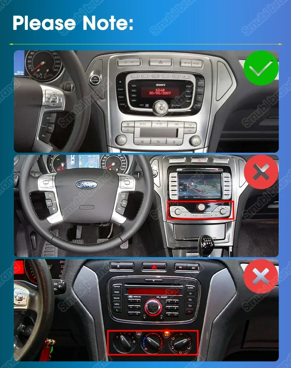 Srnubi Android 13 Autoradio für Ford Mondeo mk4 Galaxy A/C 2007–2010 Multimedia Video 2Din 9,7 Zoll 4G WIFI GPS Carplay Navigation – Detail 1