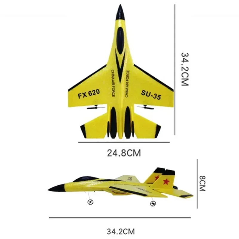 RC Plane SU-35 With LED Lights Remote Control Flying Model Glider Aircraft 2.4G Fighter Hobby Airplane EPP Foam Toys Kids Gift 4