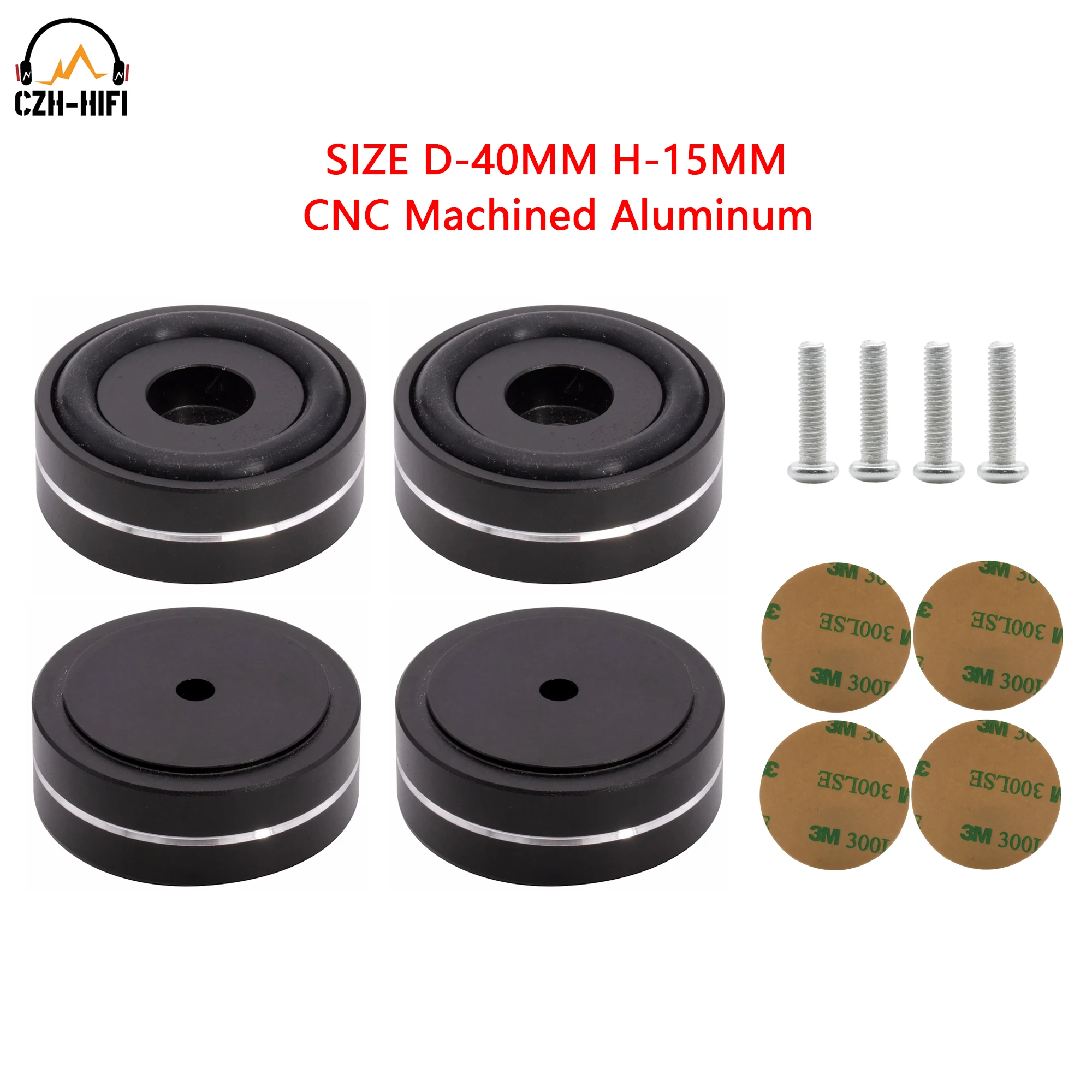 4 stücke 40x20 m CNC Gefräste Aluminium Verstärker Füße Stoßdämpfer Plattenspieler Füße Audio CD HIFI Isolation Füße pad AMP CD Plattenspieler
