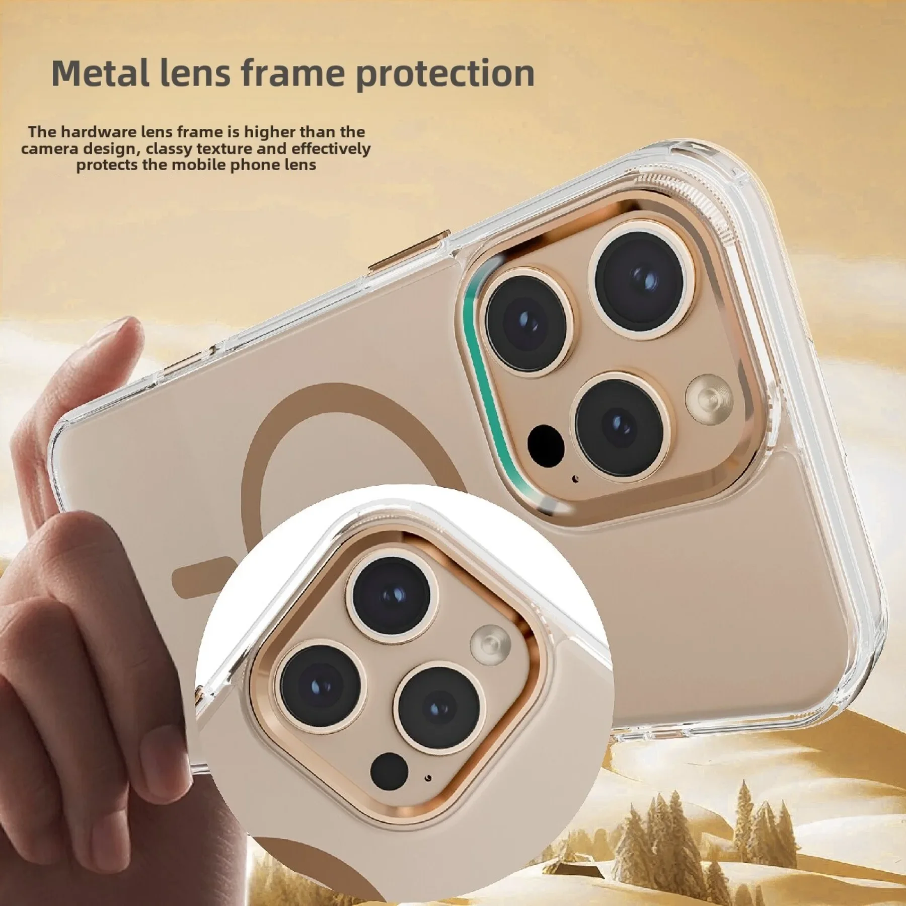 Luxury Magnetic Clear Case with Magsafe Compatibility - Shockproof & Transparent Cover