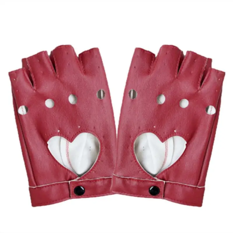 Fashion Half Finger Driving Women Gloves PU Leather Fingerless Gloves