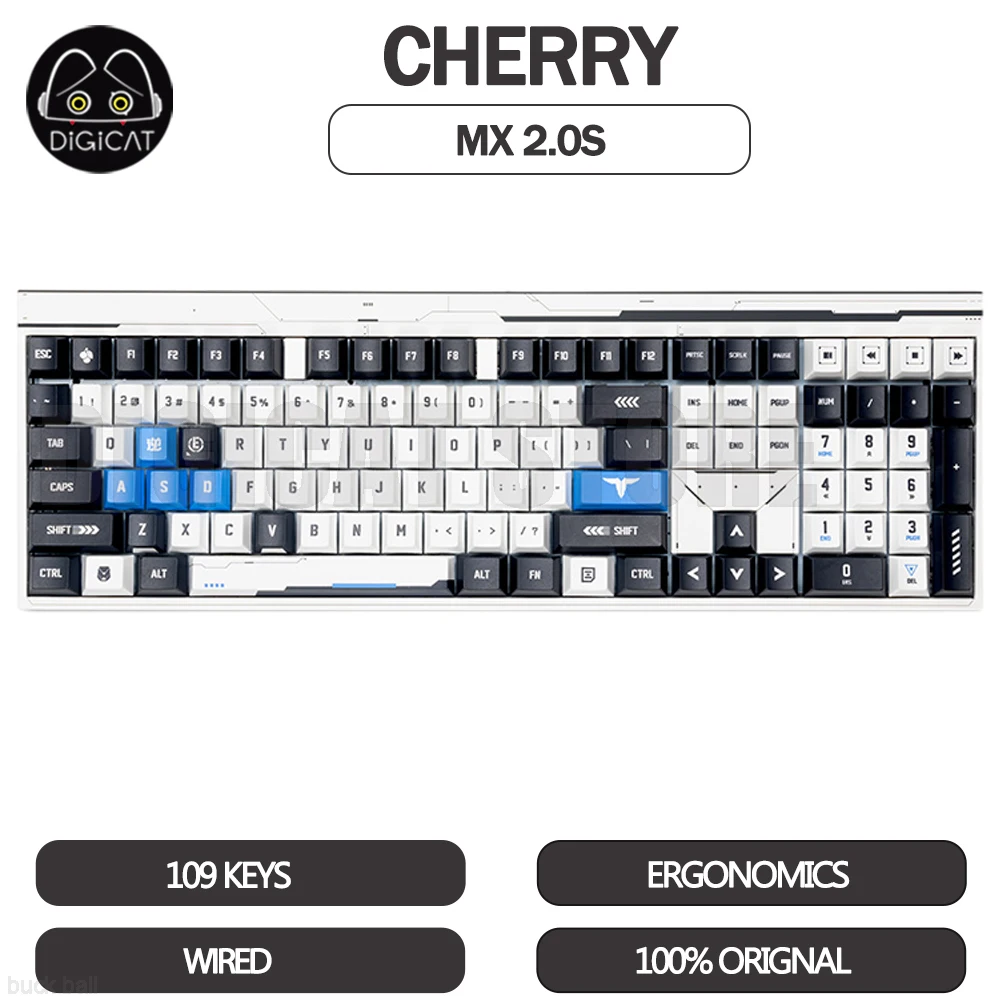 

CHERRY MX2.0S AssaultFire Mechanical Gamer Keyboard USB Wired Keyboard 109 Keys Keycap PBT For Win E-sports Gaming Keyboard Gift