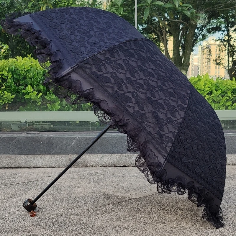 Parapluie pliant,dark green--Parapluie solaire anti ultraviolet soleil et pluie double usage