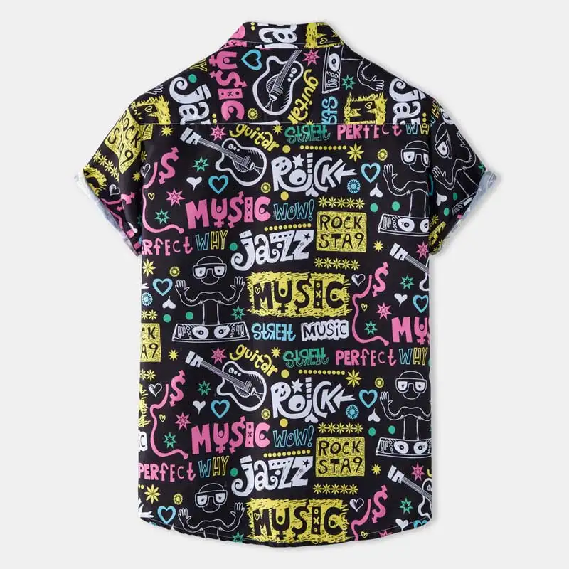 men's short sleeve button down print shirts