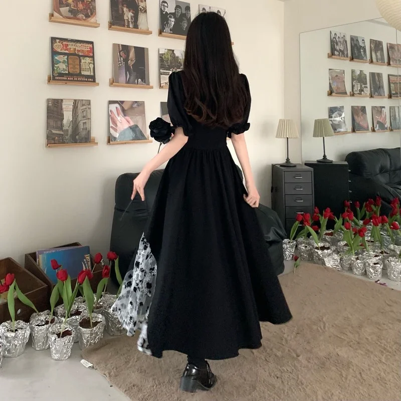 korean style midi dress DAZY Women's V-Neck Korean Style Short Sleeve Polka Dot Midi Dress Sun  Dresses For Women Summer Vacation Black White Polka Dot Elegant