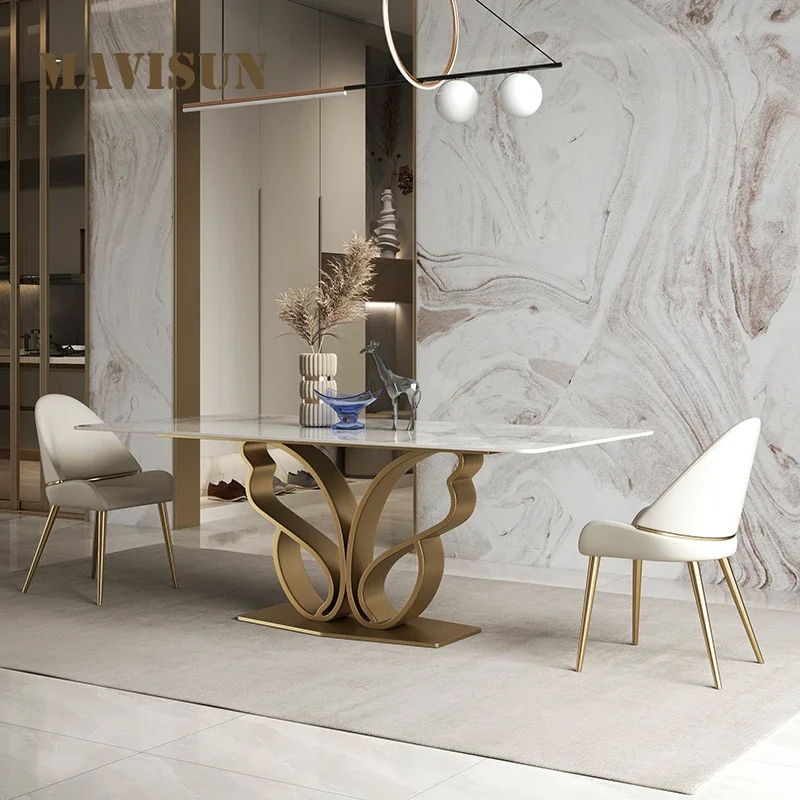 

Designer Slate Dining Table Light Luxury Artist Minimalist Home High-end Creative 2022 New Bright Surface Dining Table And Chair
