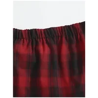 Plus Size Elastic Waist Summer Spring Casual Bandage Plaid Skirt Women Bow Front Vintage Checked Mini Skirt Plus Size Bottoms - Image 3