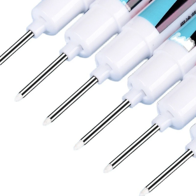 White Long Head Deep Hole Marker Pens For Metal Oily Waterproof Plastic Gel Pen Writing Drawing Graffiti Stationery