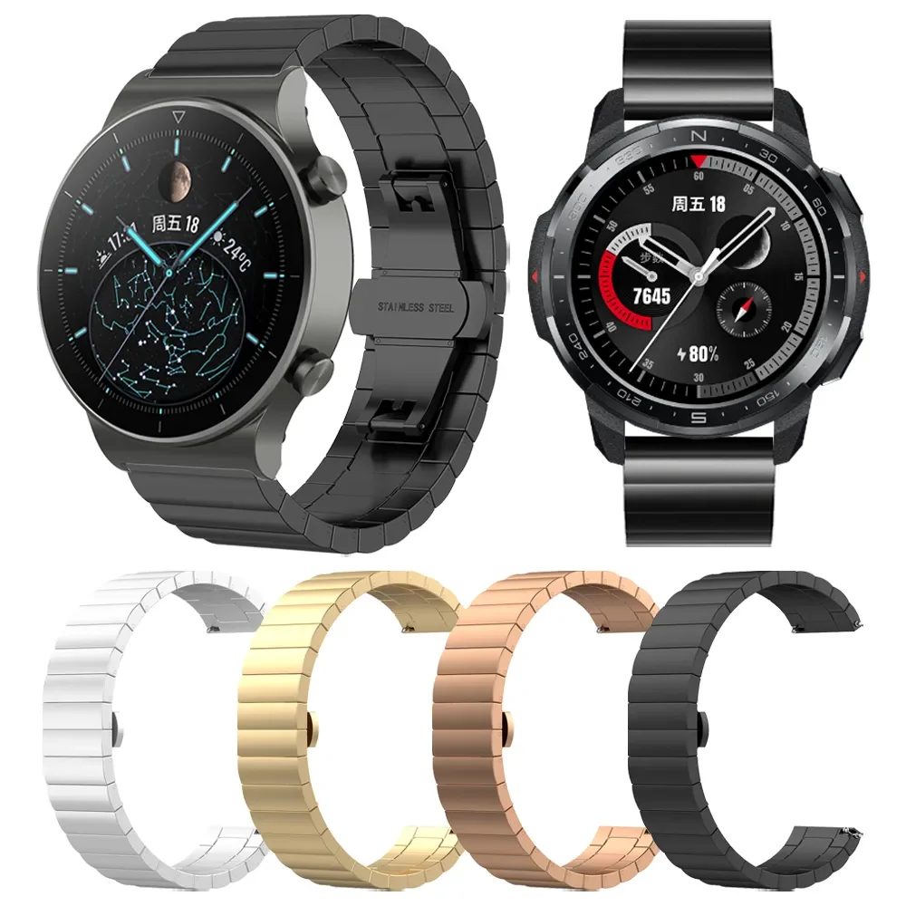 

Metal butterfly buckle Band For HUAWEI GT 2 Pro GT2 Strap Watchband For Honor Watch GS Pro / ES Bracelet Wristband Accessorie